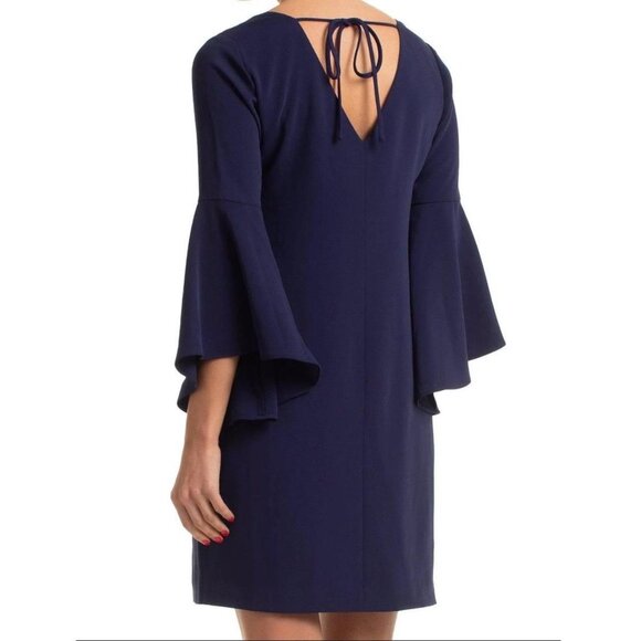 Trina Turk Nico Ruffle Sleeve Mini Dress in Indigo Blue New with Tags - Picture 1 of 8